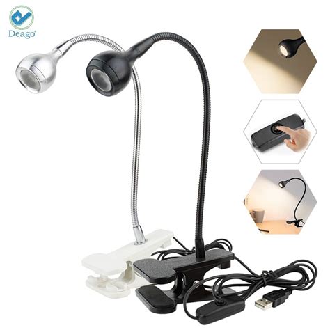 Deago Led Flexible Usb Clip On Light Book Light Reading Lamp Night