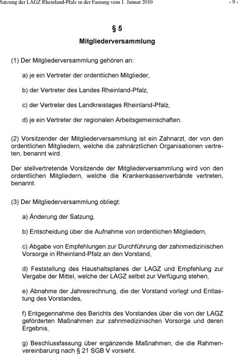 Hauptsatzung Der Kv Rlp Kassenärztliche Vereinigung Rheinland