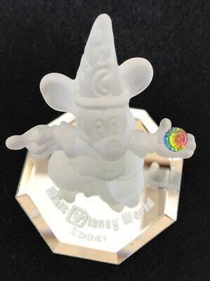 Disney Arribas Frosted Glass Figurine Mickey Mouse Sorcerer Crystal