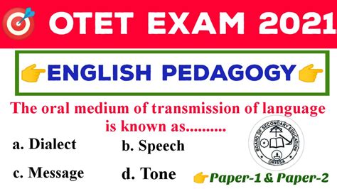 Otet Top Selected English Pedagogy Paper 1and 2 Otet English Pedagogy