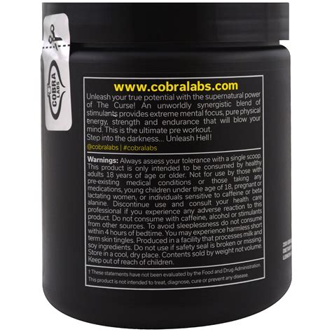 Cobra Labs The Curse Pre Workout Lemon Rush Lbs G