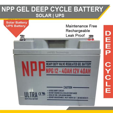 Ah V Npp Gel Deep Cycle Vrla Lead Acid Ups Solar Rechargeable