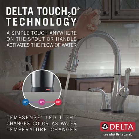 Delta Leland Touch2o Arctic Stainless Single Handle Pull Down Touch