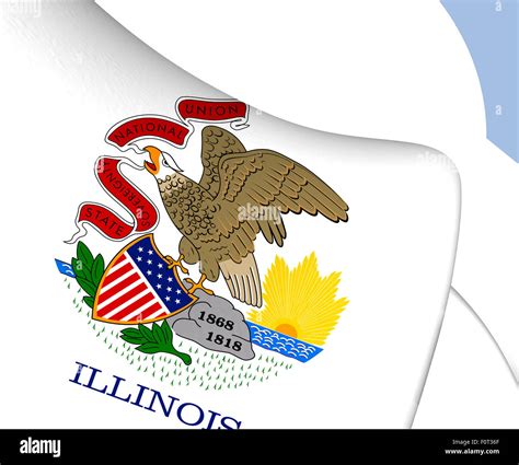 Flag of Illinois, USA. Close Up Stock Photo - Alamy