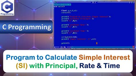 P7 Program To Calculate Simple Interest With Principal Rate And Time