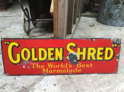 30 X 10 Golden Shred Enamel Sign