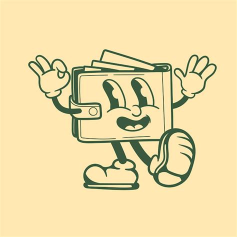 Premium Vector Vintage Character Design Of Wallet