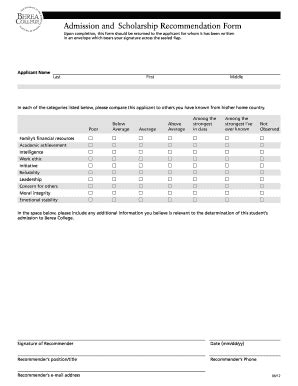 Fillable Online Berea Berea College From Flap Form Fax Email Print