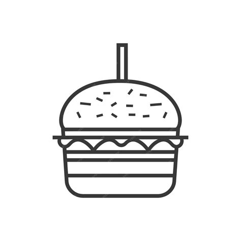 Premium Vector Fast Food Minimalist Line Art Icon Logo Symbol