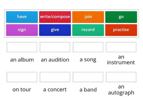 Music Collocations GG4 Unit 5 Match Up