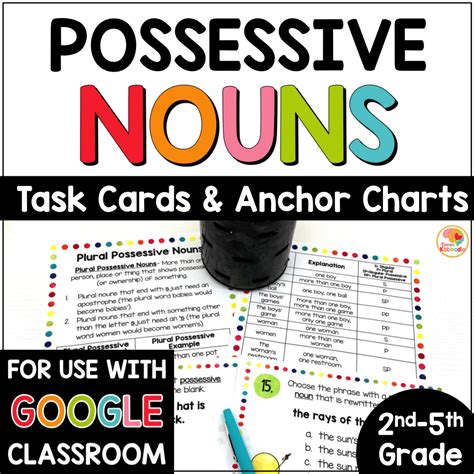 Possessive Nouns Task Cards And Anchor Charts