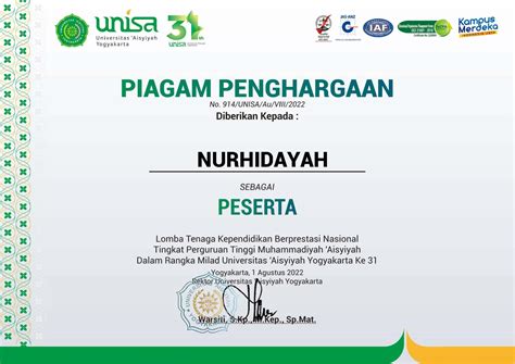 Juara Harapan Iii Lomba Tenaga Kependidikan Ptma Berprestasi Nasional