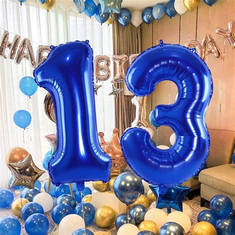 Buy 40 Inch Navy Blue Number 13 Balloons Jumbo Huge Royal Blue Number ...