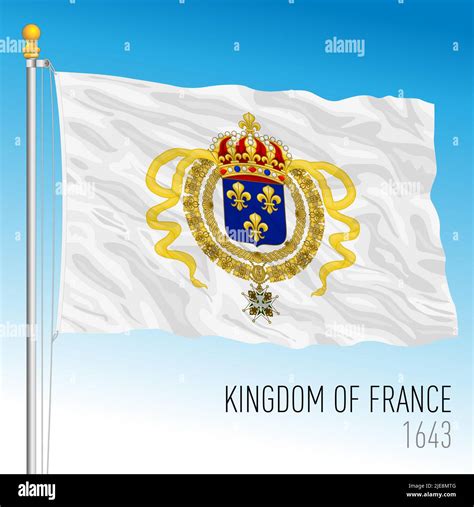 Kingdom of France historical flag, 1643, France, vector illustration ...