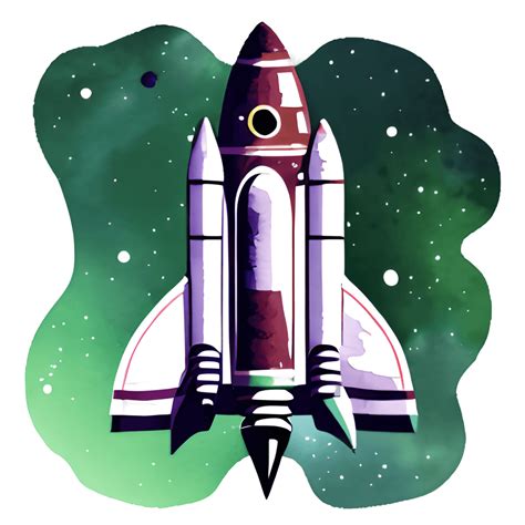 Space Rocket Watercolor Sublimation Realistic 4k Illustration Clipart ...