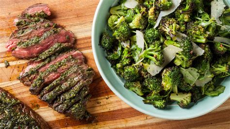 Seared Flank Steak With Charred Broccoli Chimichurri Americas Test