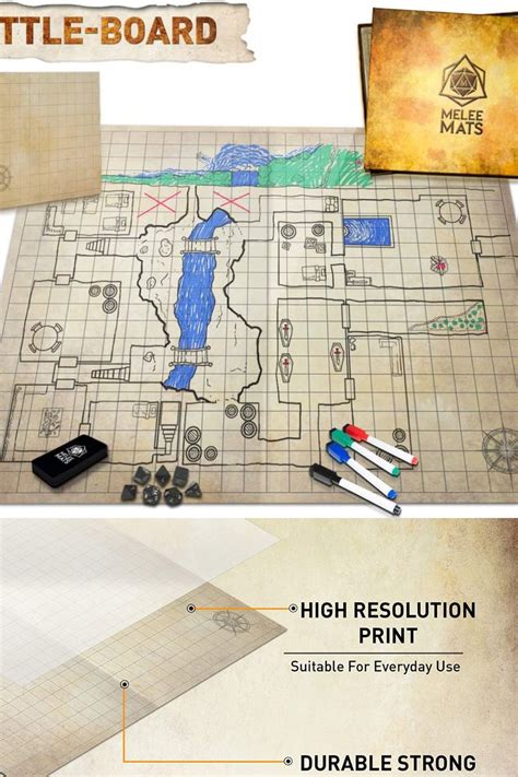 Melee Mats DND Map Starter Kit For Dungeons Dragons Game 23 X 27