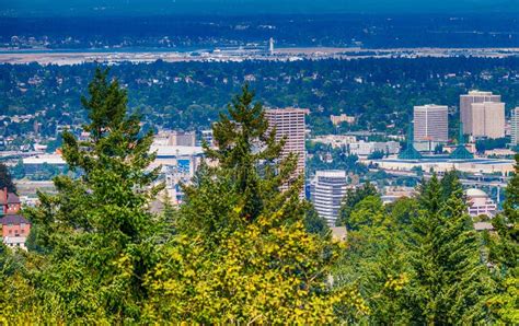 Aerial View of Portland Skyline, Oregon Stock Photo - Image of tourism ...