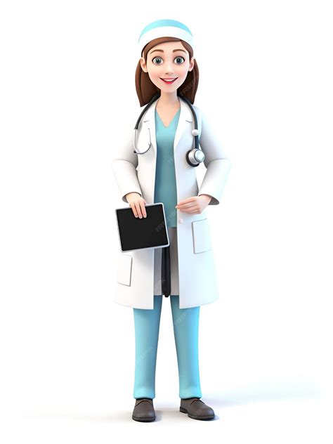 Premium Ai Image 3d Cartoon Character Of A Female Doctor