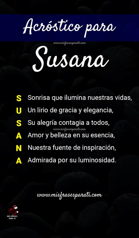 Acrostico Para Susana Mis Frases Para Ti