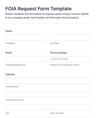 FOIA Request Form Template | Jotform