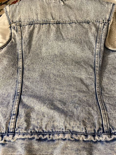 Vintage Denim Vest Mens Sherpa Lined Blue Jean Vest G Gem