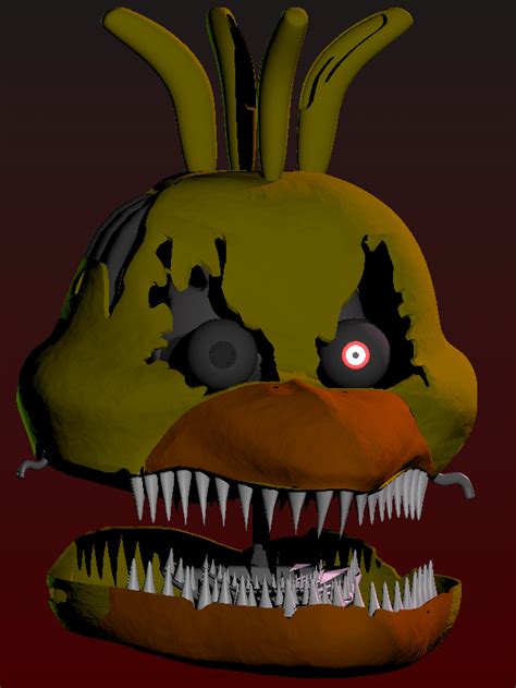 Somewhat Stylized Nightmare Chica Head Edit Of A Previous Model