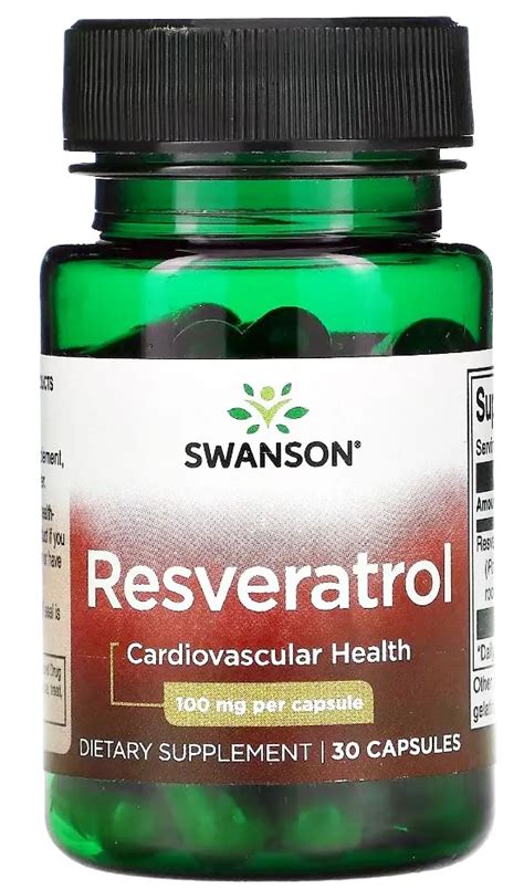 Viasuplementos Resveratrol Mg Swanson C Psulas