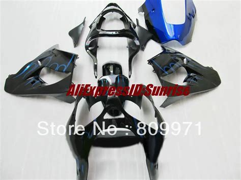 K Top Azul Kit Carenagem Preta Para Kawasaki Ninja Chamas Zx R