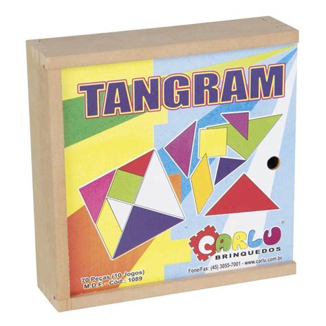 Brinquedo Educativo Tabuleiro Tangram Madeira Figuras Geom Tricas