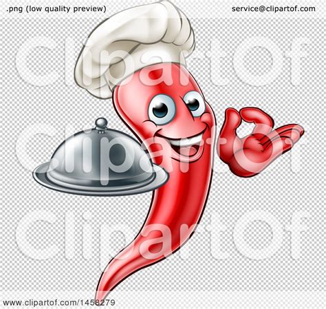 Clipart Of A Cartoon Spicy Hot Red Chili Pepper Chef Mascot Holding A