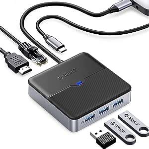 Hub USB C estação de ancoragem ORICO 6 em 1 USB C HDMI 4K