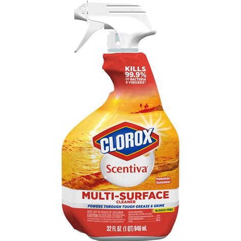 Clorox Scentiva Multi Surface Cleaner Spray Bottle Bleach Free Hawaiian Sunshine 32 Ounces