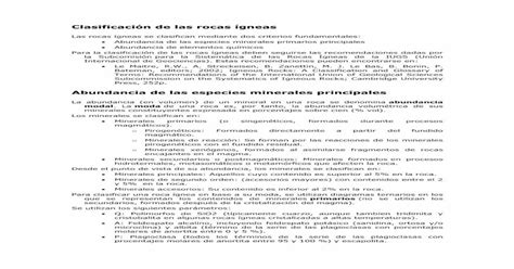 Clasificación de las rocas ígneas - [PDF Document]