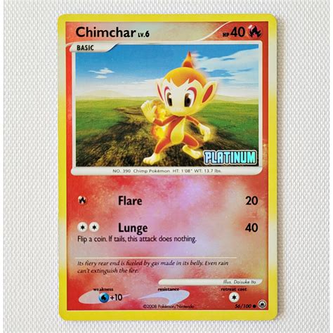 Carta Antiga Pokemon Chimchar 56 100 Reverse Holo BK Promo Platinum