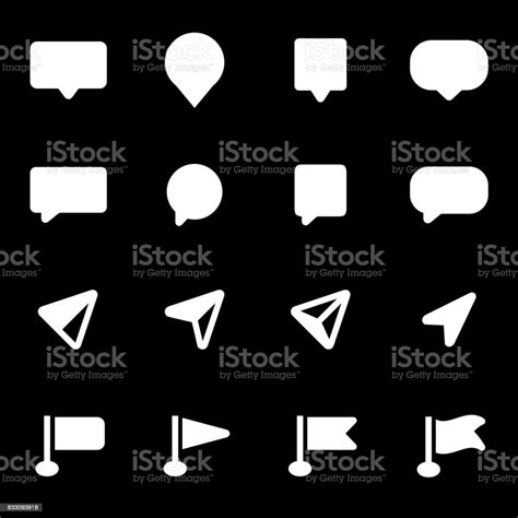 Vektor Weiße Zeiger Kartensymbole Festlegen Stock Vektor Art Und Mehr