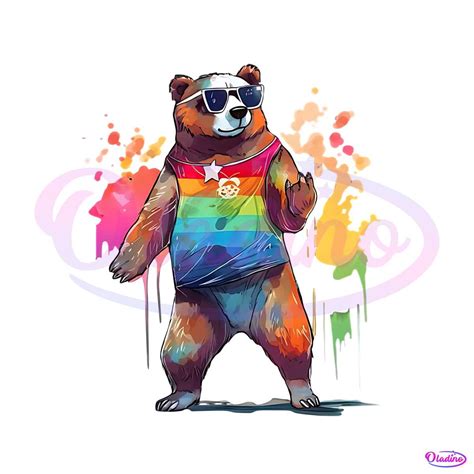 Gay Bear Pride Rainbow Pride Month Png Silhouette File Oladino