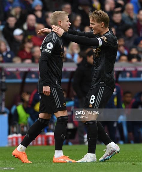 Oleksandr Zinchenko Celebrates Scoring Arsenals 2nd Goal With Martin