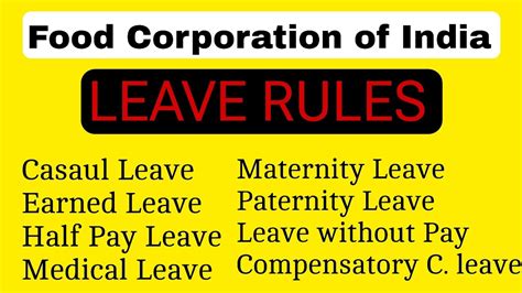 Fci 2023 Latest Leave Rules Fci Fciag3 Joining Waale Zroor Dekhe