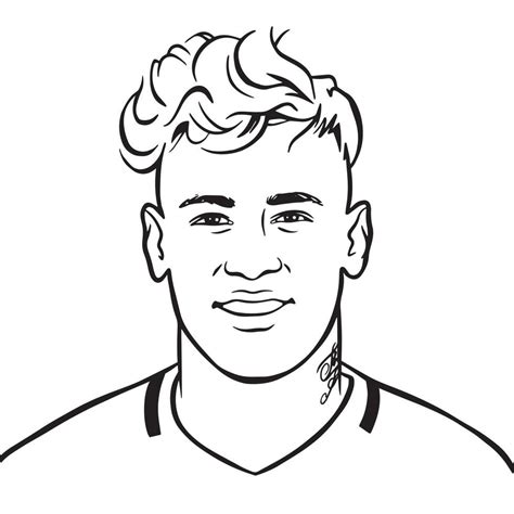 Brazilian Footballer Brazil Neymar Jr Vector Portrait Illustration