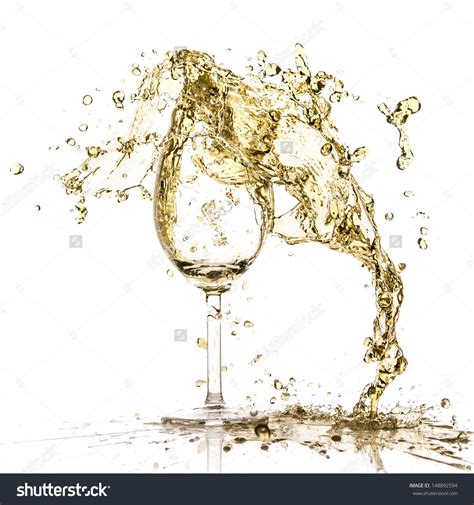 White Wine Splash Isolated On White