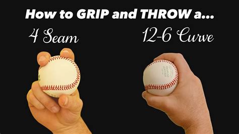 Baseball Pitching Grips How To Throw A 4 Seam Fastball And 12 6 Curveball Youtube