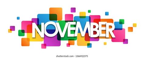 November Colorful Typography Banner Stock Vector (Royalty Free ...