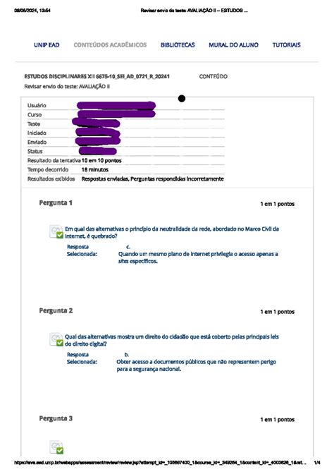 Avalia O De Estudos Disciplinares Xii Lgpd Studocu