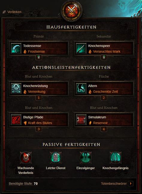 Diablo 3 Totenbeschwörer Guide Knochenspeer Maskerade