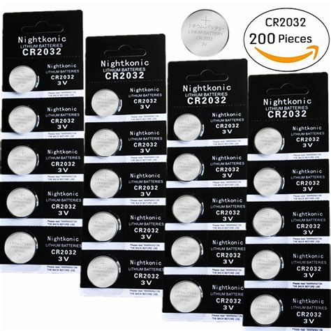 200 Pcs CR2032 Button Batteries BR2032 DL2032 ECR2032 Cell Coin Lithium