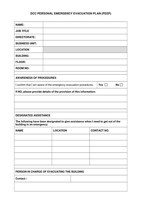 Fire Evacuation Plan Template