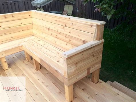 Cedar Deck With Bench Seating Wrap Around Steps Picture Frame Border