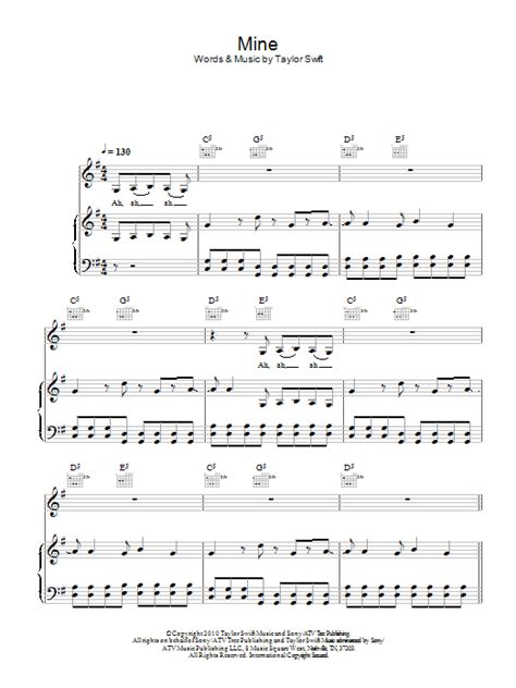 Mine Taylor Swift Guitar Chords