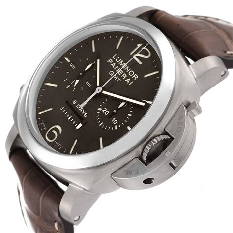 Panerai Luminor Chrono Monopulsante Day Gmt Titanium Watch Pam